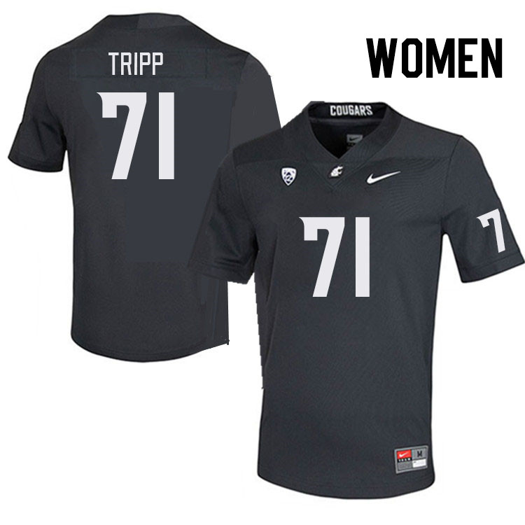 Women #71 Ashton Tripp Washington State Cougars College Football Jerseys Stitched Sale-Charcoal
